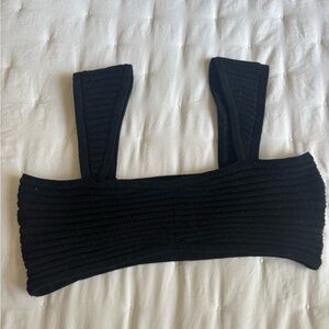 Wild Fable Black Ribbed Crop Top